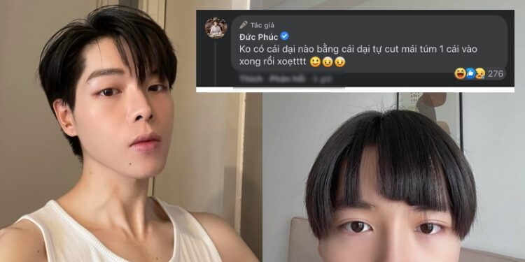 Đức Phúc “khóc cạn nước mắt” vì tự tay cắt tóc mái ở nhà mùa dịch