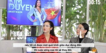 Kim Duyên tự tin giới thiệu dự án giáo dục và hỗ trợ nữ sinh đồng bằng Sông Cửu Long