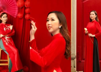 Á hậu “Hoa hậu Doanh nhân Môi trường” khoe dáng thướt tha trong tà áo dài đón Tết Nguyên đán