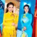 Hoa hậu Lê Thanh Thúy khoe sắc với áo dài rực rỡ