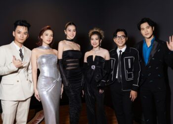 Minh Dự, Trần Nghĩa, Trần Phong tháp tùng dàn mỹ nhân Sam, Tiểu Vy, Phương Lan trên thảm đỏ “Đảo Độc Đắc – Tử mẫu Thiên linh cái”