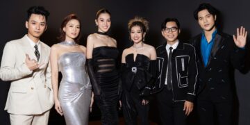 Minh Dự, Trần Nghĩa, Trần Phong tháp tùng dàn mỹ nhân Sam, Tiểu Vy, Phương Lan trên thảm đỏ “Đảo Độc Đắc – Tử mẫu Thiên linh cái”