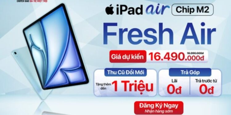 iPad 2024 giá dự kiến từ 16,49 triệu đồng, Di Động Việt trợ giá đến 97% khi thu cũ – đổi mới