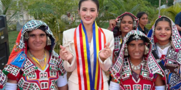 Ý Nhi diện áo tắm tại Hoa hậu Thế giới