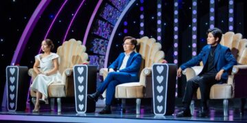 Hóa thân thành Mạnh Quỳnh, thí sinh Đăng Nguyên ngẫu hứng ca vọng cổ, được NSƯT Đại Nghĩa đích thân “thị phạm”