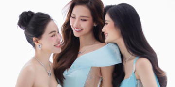 CEO Phạm Kim Dung, Giám đốc quốc gia Miss World Vietnam 2025 Bảo Ngọc chung khung hình Hoa hậu Ý Nhi