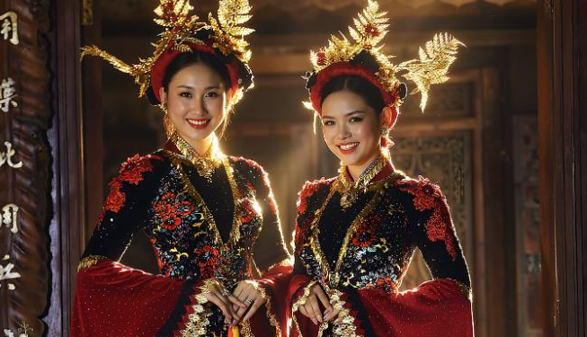  Đoàn Hồng Trang và Hiền Trang đài các kiêu sa trong thiết kế Nguyễn Dũng qua góc máy Thái Nhàn